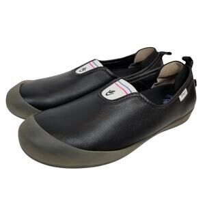 Yeoji Women's Black Leather Yoga Flats Removable Outdoor Sole Size 7 / 37